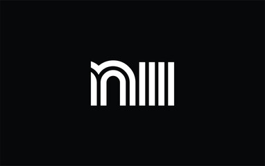 NII Creative Unique Modern Letter Logo Design. Stylized logo featuring a unique letter design, presenting abstract minimalist aesthetics and modern appeal