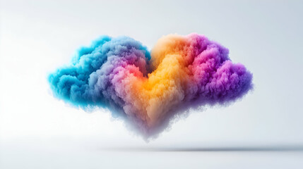 Colorful Abstract Cloud Shape On White Background