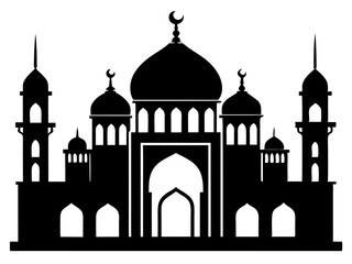 Mosque Silhouette Vector | Islamic Mosque SVG Icon