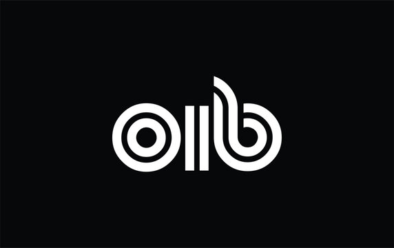 OIB Creative Unique Modern Letter Logo Design. Stylized logo featuring a unique letter design, presenting abstract minimalist aesthetics and modern appeal