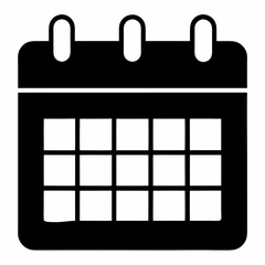 Monthly Calendar Icon with Date Squares Planning and Reminder Concept
