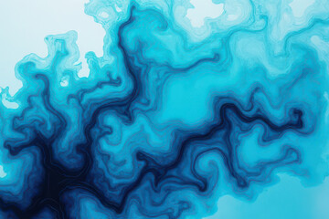 Fototapeta premium Mesmerizing Ink in Water Photography: Teal & Cornflower Blue Swirls Create Dreamlike Patterns