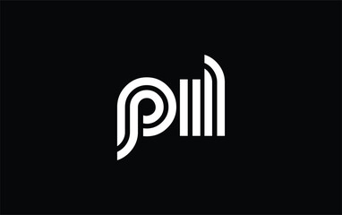 PIL Creative Unique Modern Letter Logo Design. Stylized logo featuring a unique letter design, presenting abstract minimalist aesthetics and modern appeal