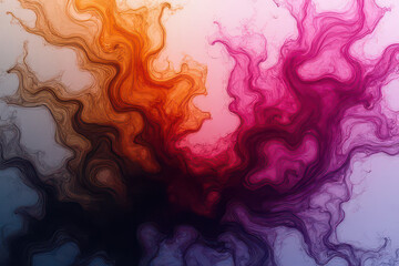 Mesmerizing Ink in Water: Swirling Olive & Magenta Colors Create Dreamlike Patterns