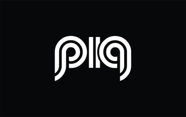 PIQ Creative Unique Modern Letter Logo Design. Stylized logo featuring a unique letter design, presenting abstract minimalist aesthetics and modern appeal