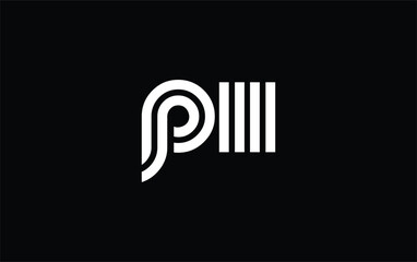 PII Creative Unique Modern Letter Logo Design. Stylized logo featuring a unique letter design, presenting abstract minimalist aesthetics and modern appeal