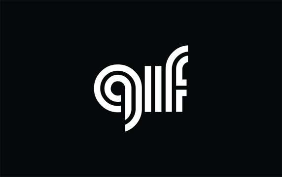 QIF Creative Unique Modern Letter Logo Design. Stylized logo featuring a unique letter design, presenting abstract minimalist aesthetics and modern appeal