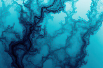 Fototapeta premium Mesmerizing Ink Swirls: Teal & Dodger Blue Dance in Dreamlike Photography