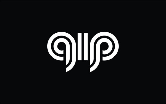 QIP Creative Unique Modern Letter Logo Design. Stylized logo featuring a unique letter design, presenting abstract minimalist aesthetics and modern appeal