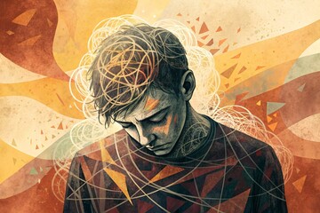 Obraz premium Emotional Burnout and Exhaustion: The Struggle Within