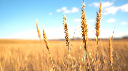 Fototapeta premium Golden Wheat Field At Sunrise