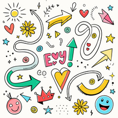 Cute Doodle Arrows & Elements Design