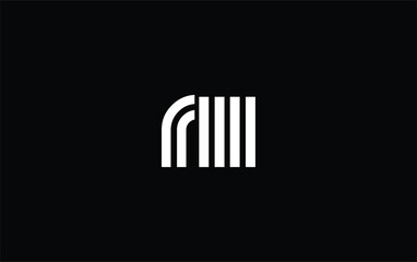 RII Creative Unique Modern Letter Logo Design. Stylized logo featuring a unique letter design, presenting abstract minimalist aesthetics and modern appeal