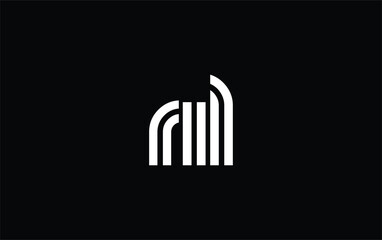 RIL Creative Unique Modern Letter Logo Design. Stylized logo featuring a unique letter design, presenting abstract minimalist aesthetics and modern appeal