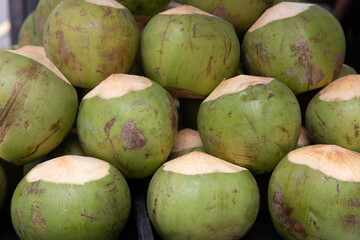 Bunch of Semi cut coconuts