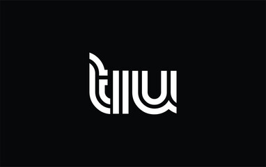 TIU Creative Unique Modern Letter Logo Design. Stylized logo featuring a unique letter design, presenting abstract minimalist aesthetics and modern appeal