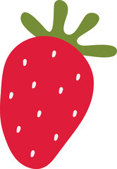 Hand drawn strawberry. Garden berry, healthy food, organic product. Isolated vector illustration.