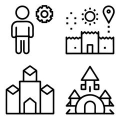 Simple Line Icons Representing Various Concepts