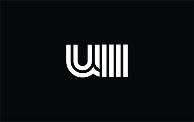 UII Creative Unique Modern Letter Logo Design. Stylized logo featuring a unique letter design, presenting abstract minimalist aesthetics and modern appeal
