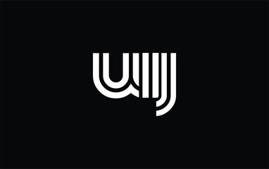 UIJ Creative Unique Modern Letter Logo Design. Stylized logo featuring a unique letter design, presenting abstract minimalist aesthetics and modern appeal