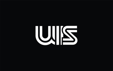 UIS Creative Unique Modern Letter Logo Design. Stylized logo featuring a unique letter design, presenting abstract minimalist aesthetics and modern appeal