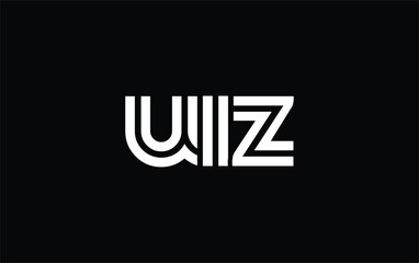 UIZ Creative Unique Modern Letter Logo Design. Stylized logo featuring a unique letter design, presenting abstract minimalist aesthetics and modern appeal