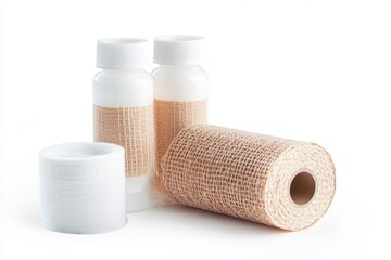 Obraz premium Medical gauze roll and bandage products