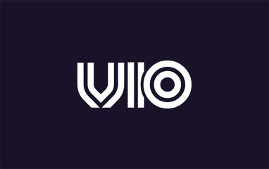 VIO Creative Unique Modern Letter Logo Design. Stylized logo featuring a unique letter design, presenting abstract minimalist aesthetics and modern appeal