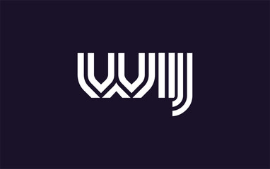 WIJ Creative Unique Modern Letter Logo Design. Stylized logo featuring a unique letter design, presenting abstract minimalist aesthetics and modern appeal