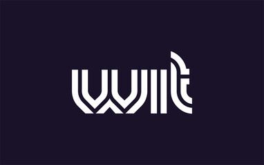 WIT Creative Unique Modern Letter Logo Design. Stylized logo featuring a unique letter design, presenting abstract minimalist aesthetics and modern appeal