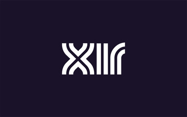 XIR Creative Unique Modern Letter Logo Design. Stylized logo featuring a unique letter design, presenting abstract minimalist aesthetics and modern appeal