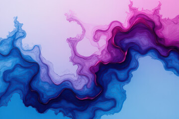 Mesmerizing Ink in Water Photography: Swirling Magenta & Light Sky Blue Patterns