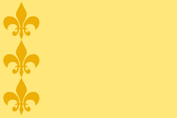 Fleur de lis decorative pattern in vibrant yellow background showcasing elegance and style for interior design projects © Ann