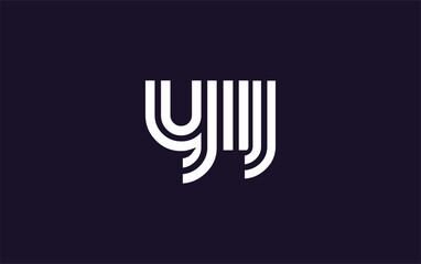 YIJ Creative Unique Modern Letter Logo Design. Stylized logo featuring a unique letter design, presenting abstract minimalist aesthetics and modern appeal