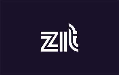 ZIT Creative Unique Modern Letter Logo Design. Stylized logo featuring a unique letter design, presenting abstract minimalist aesthetics and modern appeal