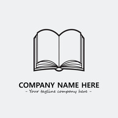Book illustration black and white for logo company vector image
