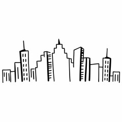 Fototapeta premium Abstract skyline with irregular building lines forming an interesting visual rhythm