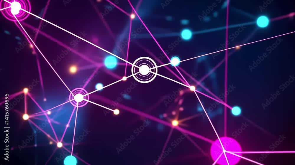 Leinwandbilder glowing neural network visualization showcasing artificial intelligence concepts in vibrant colors, 