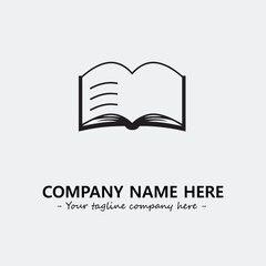 Book illustration black and white for logo company vector image
