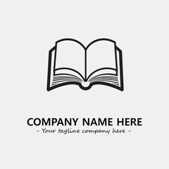 Book illustration black and white for logo company vector image
