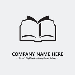 Book illustration black and white for logo company vector image
