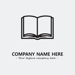 Book illustration black and white for logo company vector image
