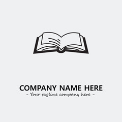 Book illustration black and white for logo company vector image
