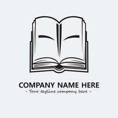 Book illustration black and white for logo company vector image
