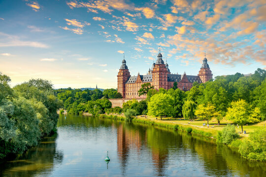 Blick auf Aschaffenburg, Bayern, Deutschland 