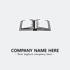 Book illustration black and white for logo company vector image
