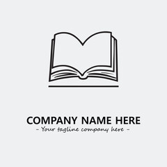 Book illustration black and white for logo company vector image
