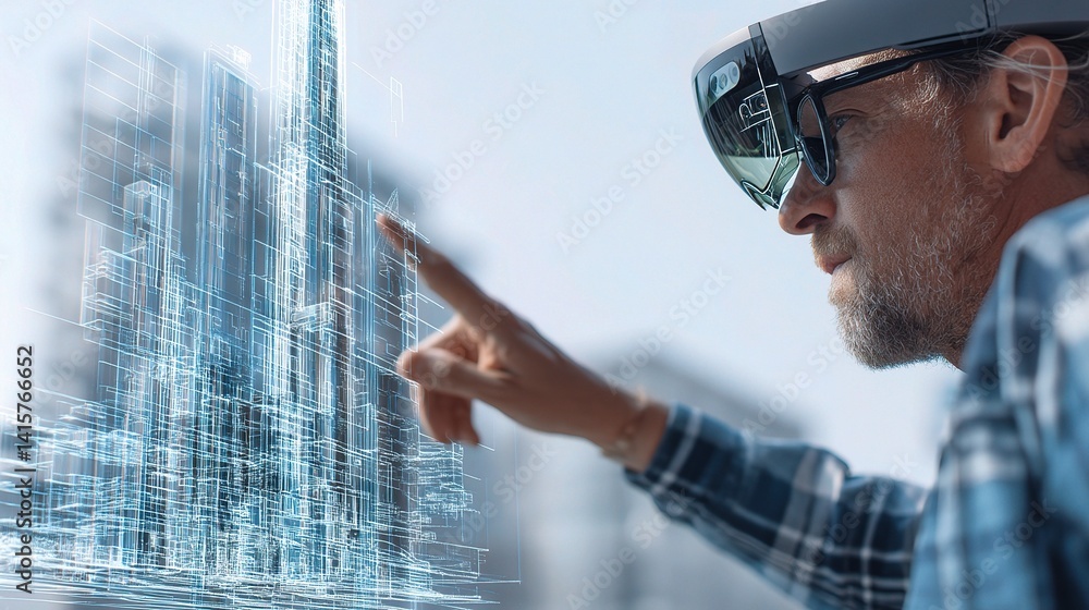 Poster engineer using augmented reality interface for project visualization