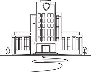 Hospital Construction Sketch Art