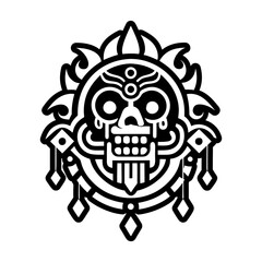 A glyph style icon of mayan bloodletting tattoo
